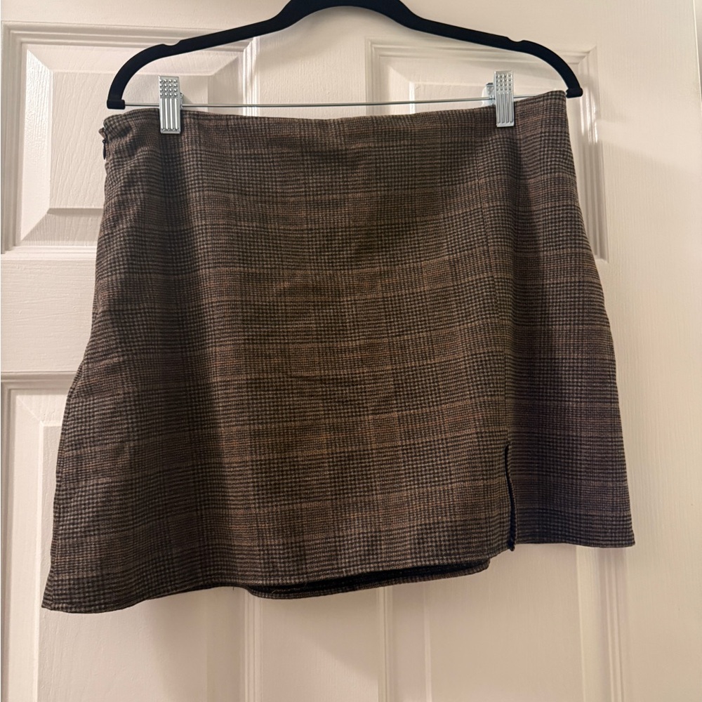 Old Navy Brown Checkered Pencil Skirt
